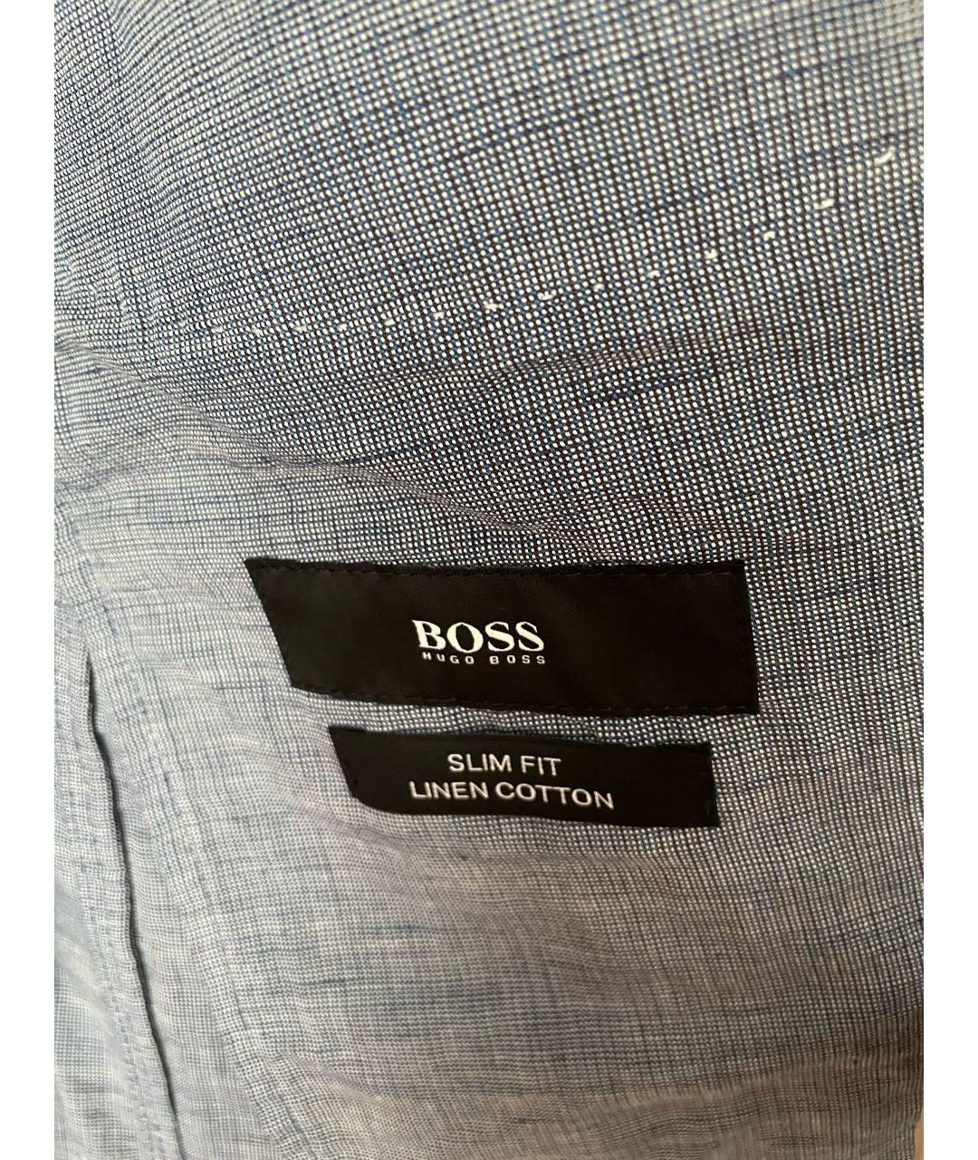 HUGO BOSS Голубой льняной пиджак, фото 4