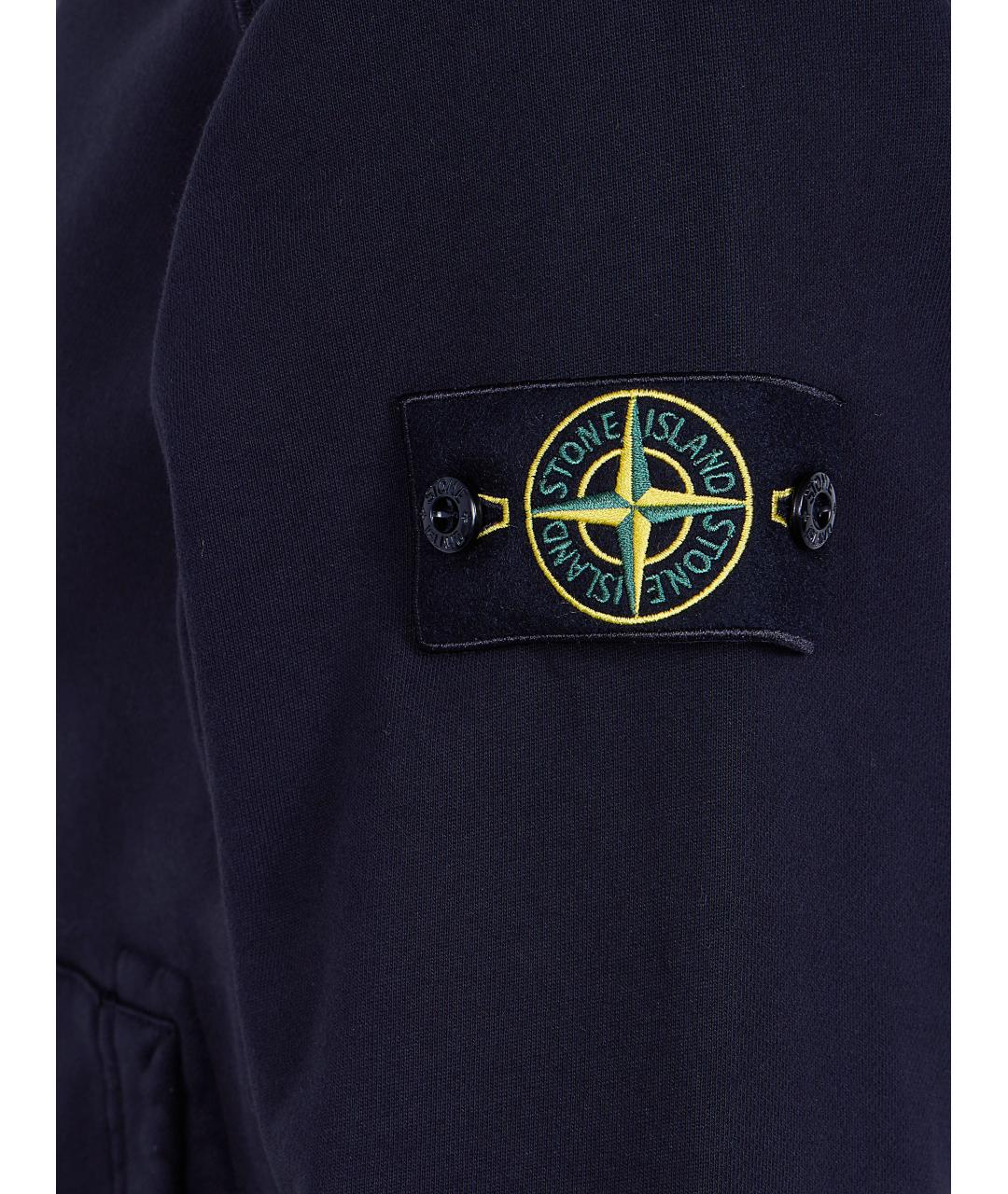 STONE ISLAND Черный хлопковый кардиган, фото 3