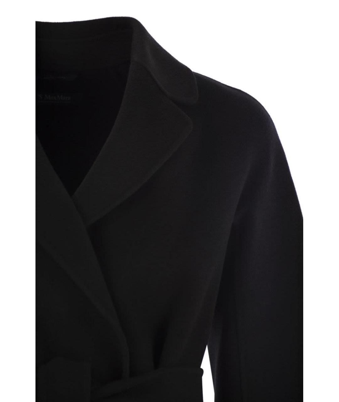 'S MAX MARA Черное шерстяное пальто, фото 4