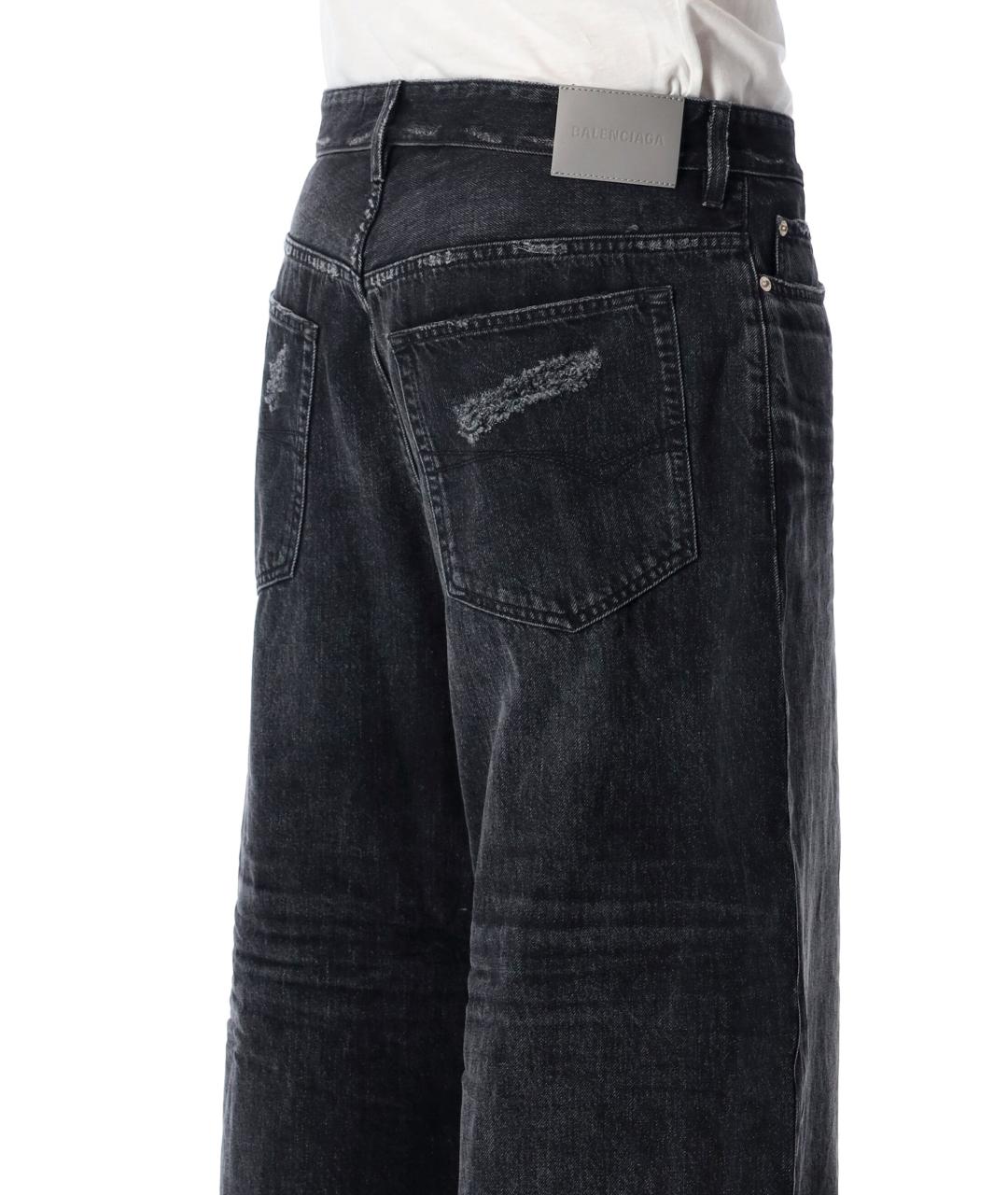 BALENCIAGA Черные хлопковые прямые джинсы, фото 3