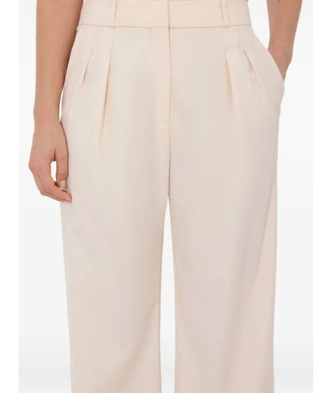 LOULOU DE SAISON Розовые шерстяные прямые брюки, фото 3