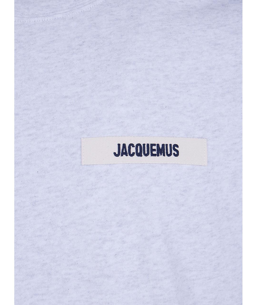 JACQUEMUS Серая хлопковая футболка, фото 3