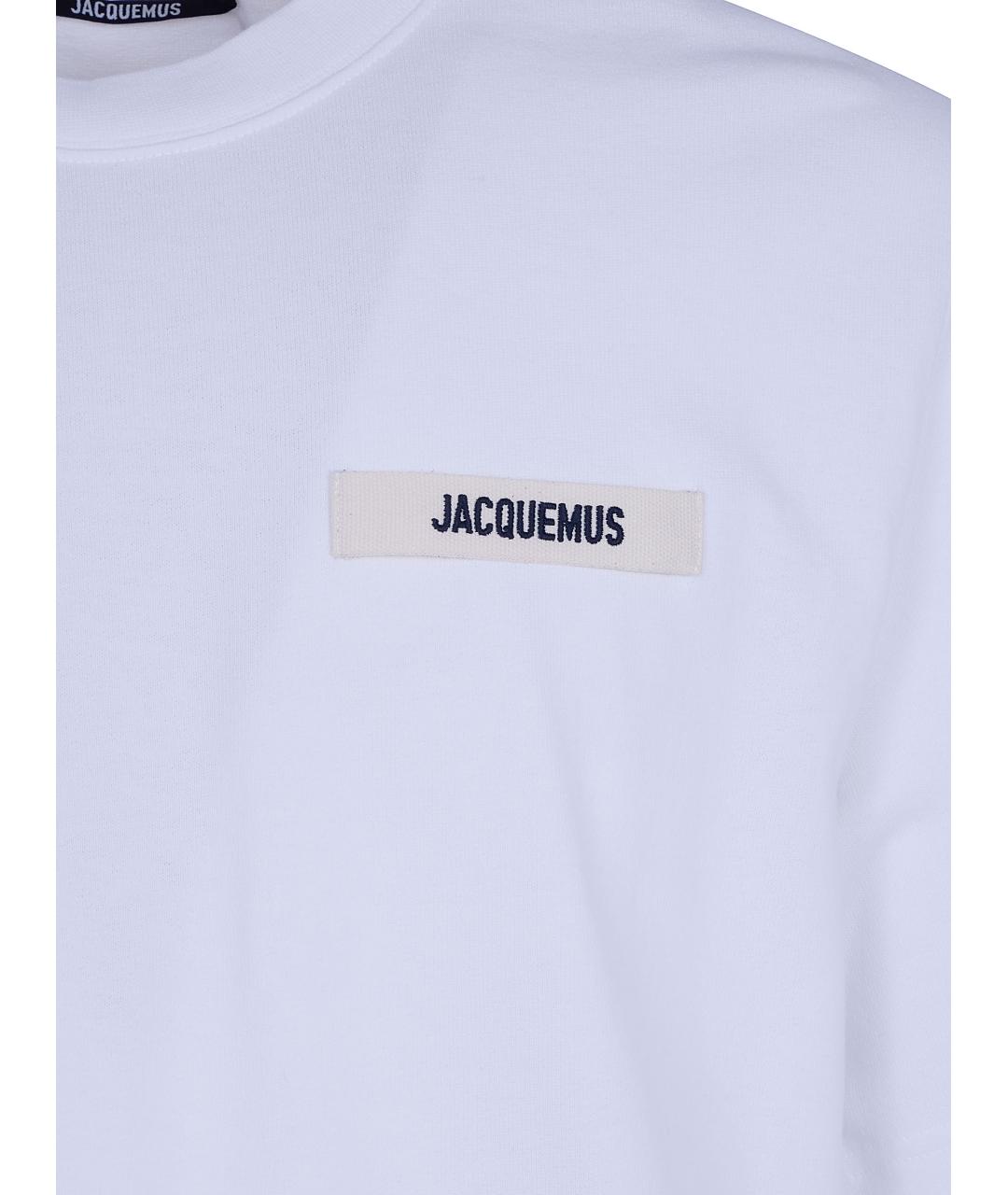 JACQUEMUS Белая хлопковая футболка, фото 3