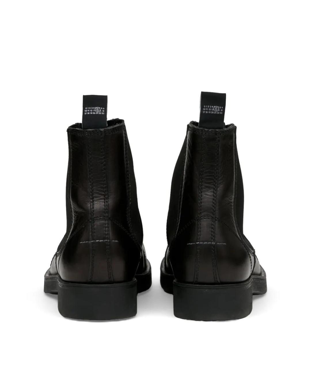MM6 MAISON MARGIELA Черные кожаные высокие ботинки, фото 3