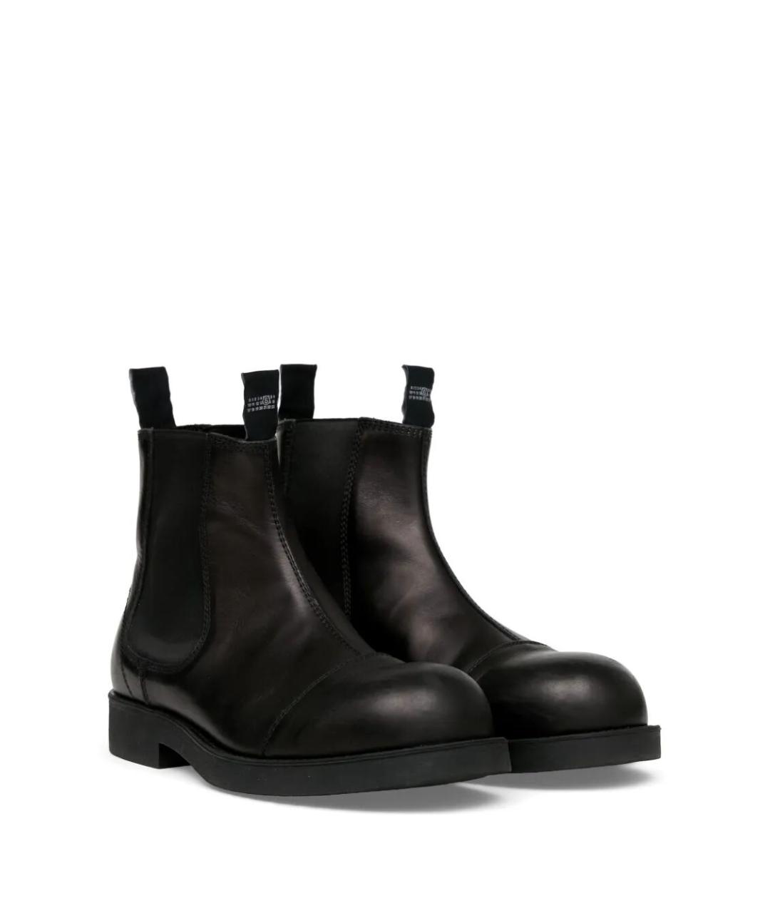 MM6 MAISON MARGIELA Черные кожаные высокие ботинки, фото 4