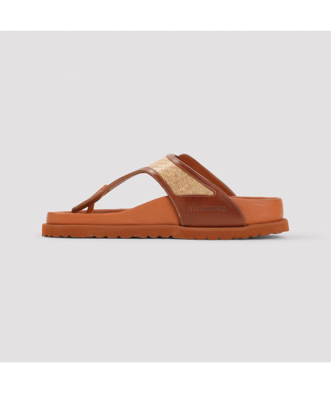 BIRKENSTOCK Коричневые кожаные сандалии, фото 2