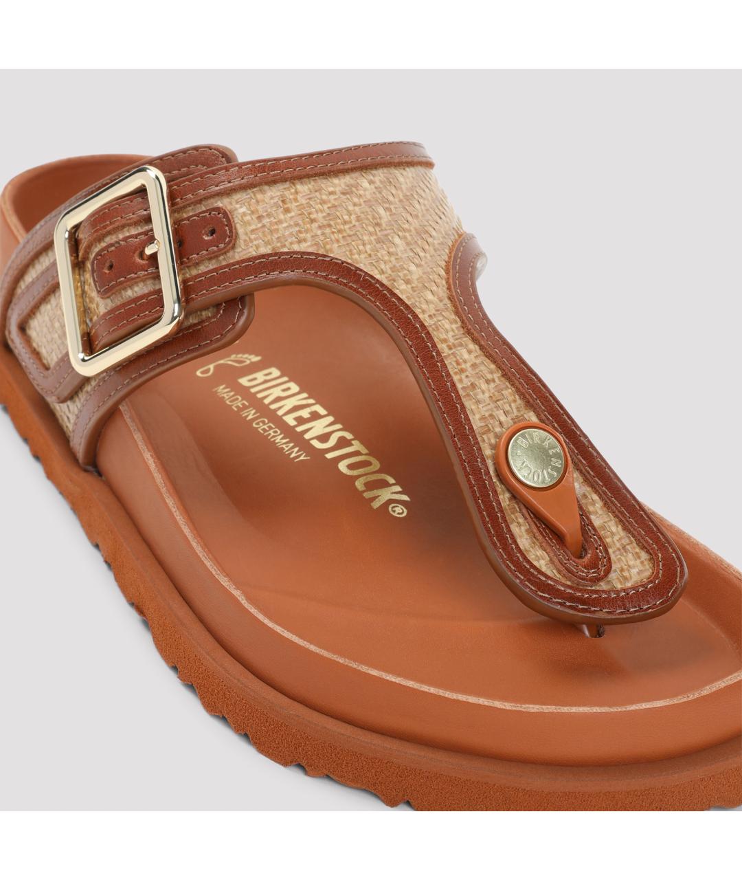 BIRKENSTOCK Коричневые кожаные сандалии, фото 4