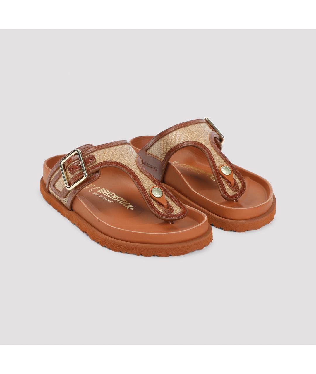 BIRKENSTOCK Коричневые кожаные сандалии, фото 3