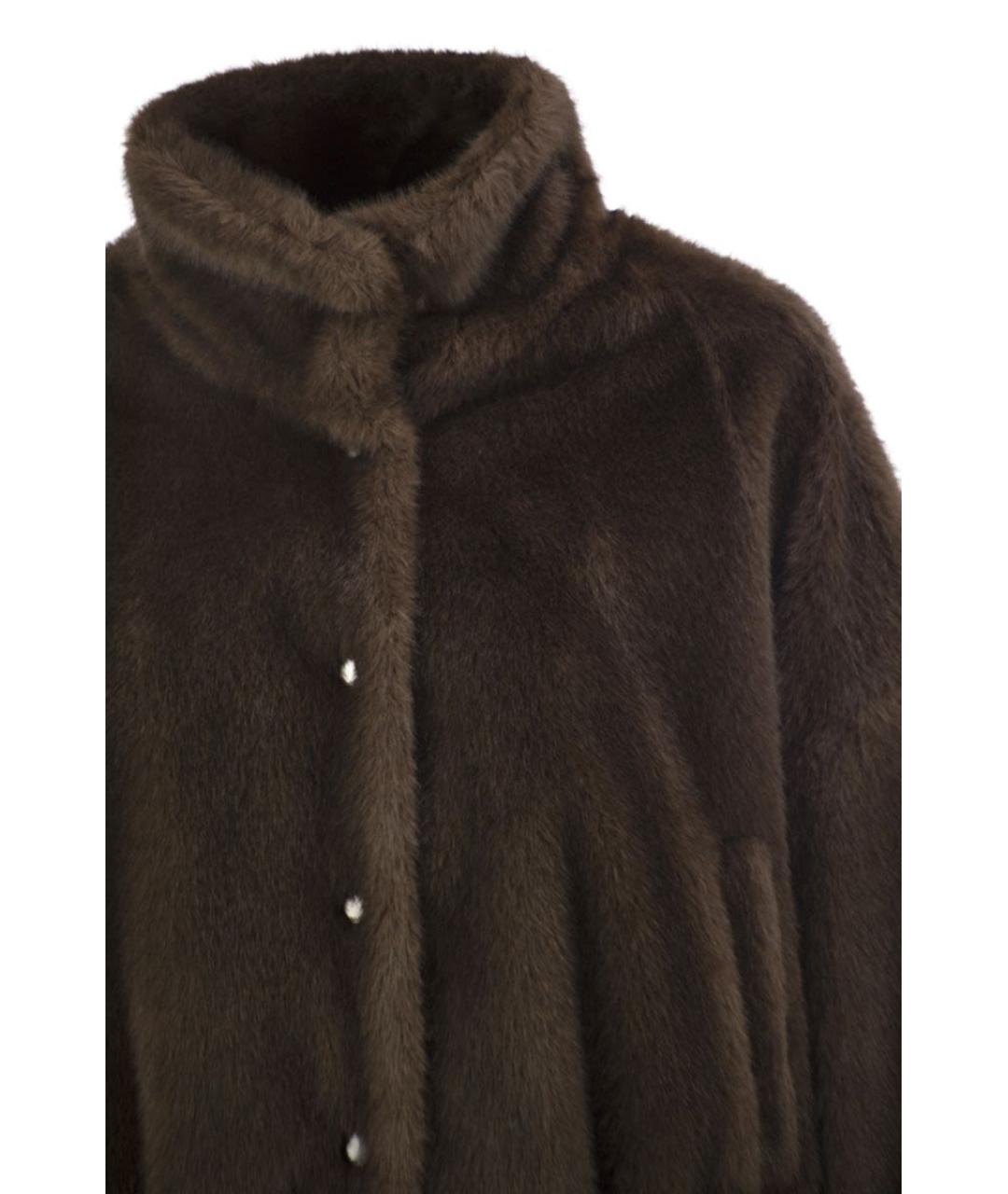 WEEKEND MAX MARA Коричневая полиэстеровая куртка, фото 4