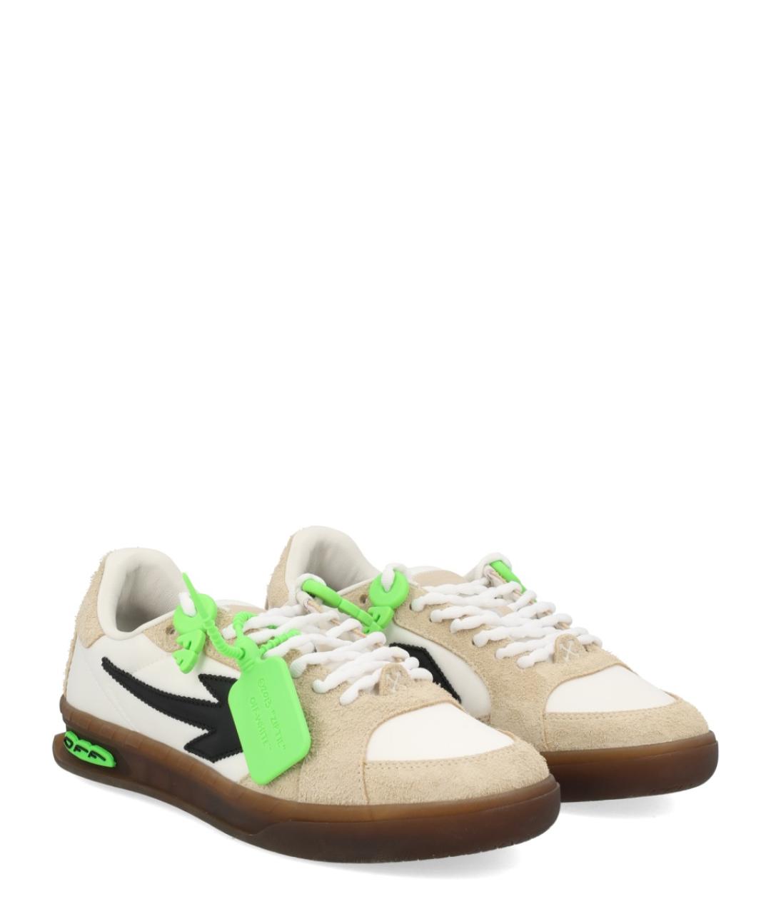OFF-WHITE Белые кожаные низкие кроссовки / кеды, фото 2