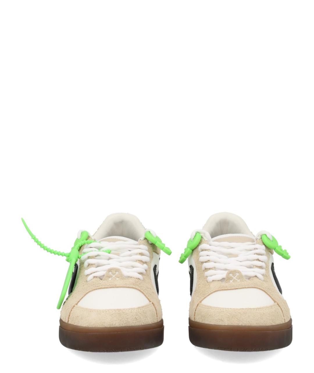 OFF-WHITE Белые кожаные низкие кроссовки / кеды, фото 3
