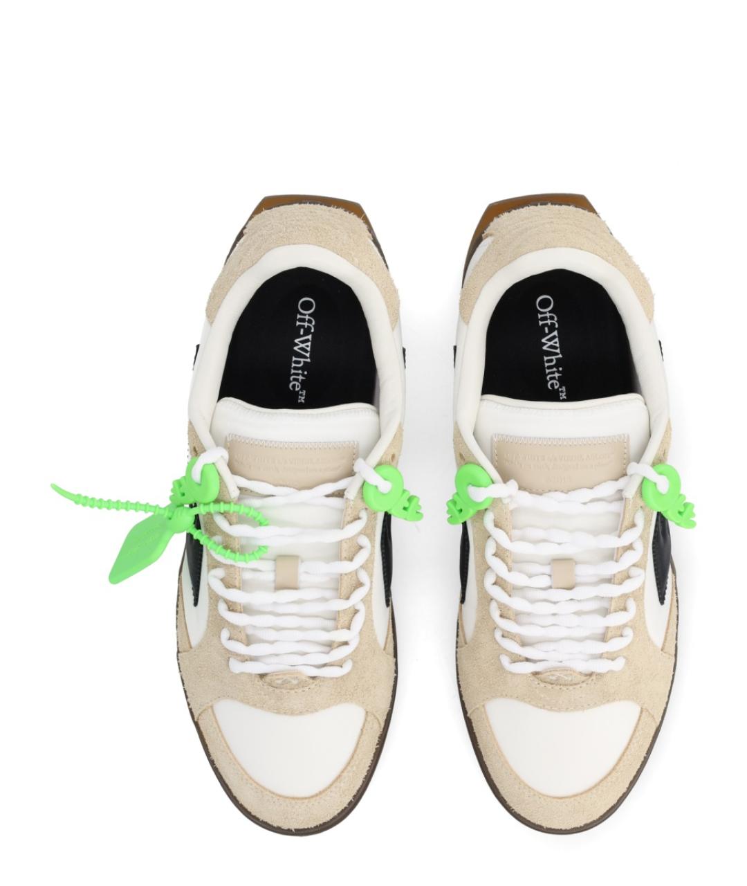 OFF-WHITE Белые кожаные низкие кроссовки / кеды, фото 5