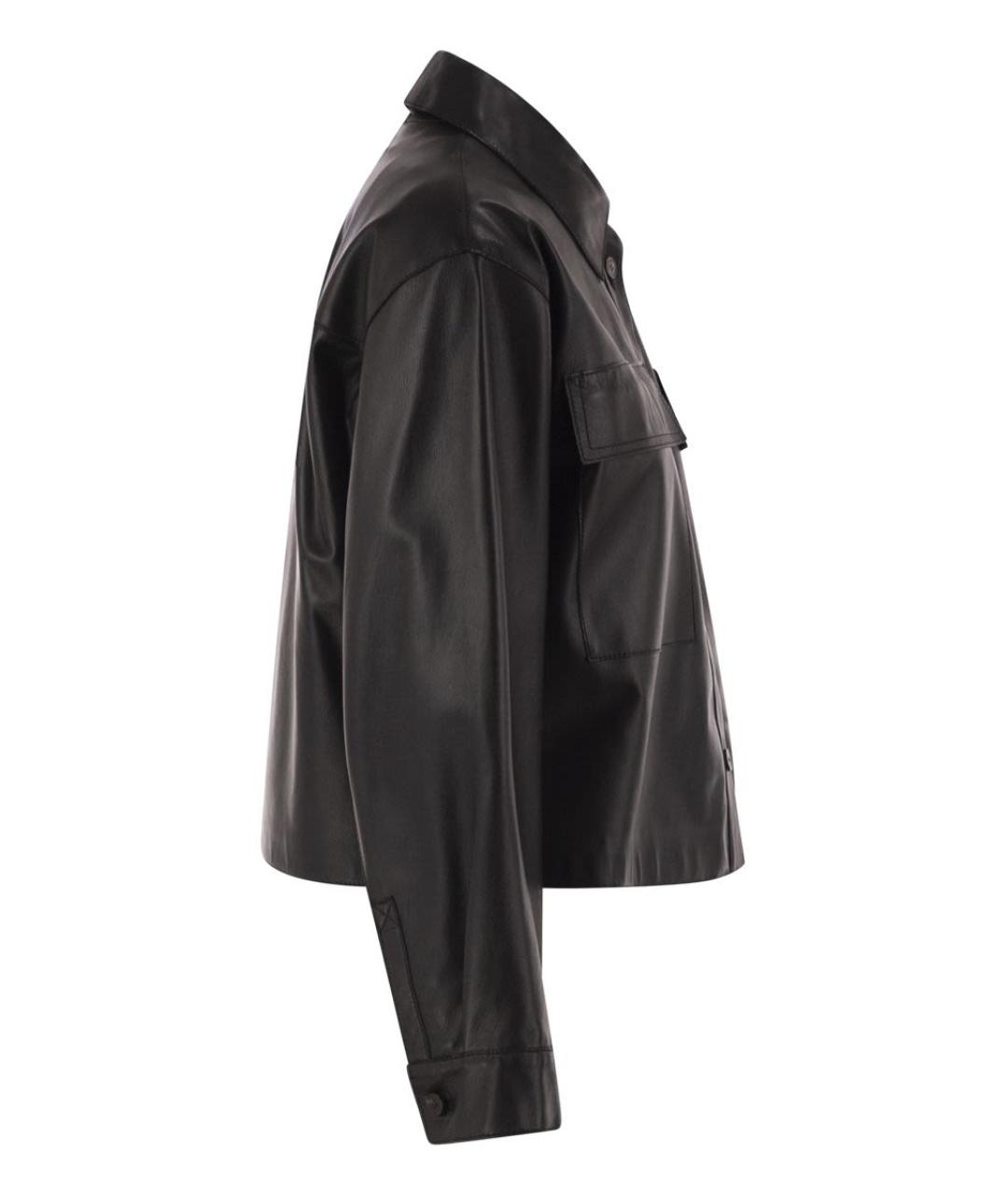 WEEKEND MAX MARA Черная кожаная куртка, фото 3