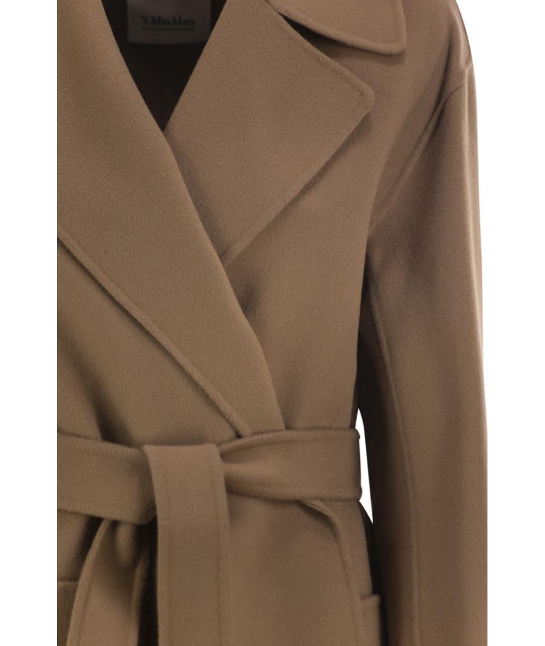 'S MAX MARA Бежевое шерстяное пальто, фото 4