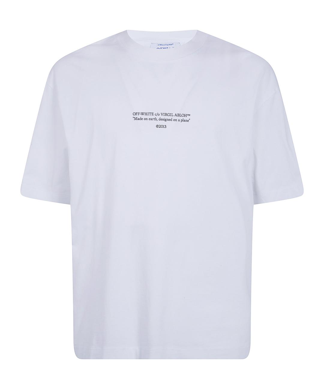 OFF-WHITE Белая хлопковая футболка, фото 1