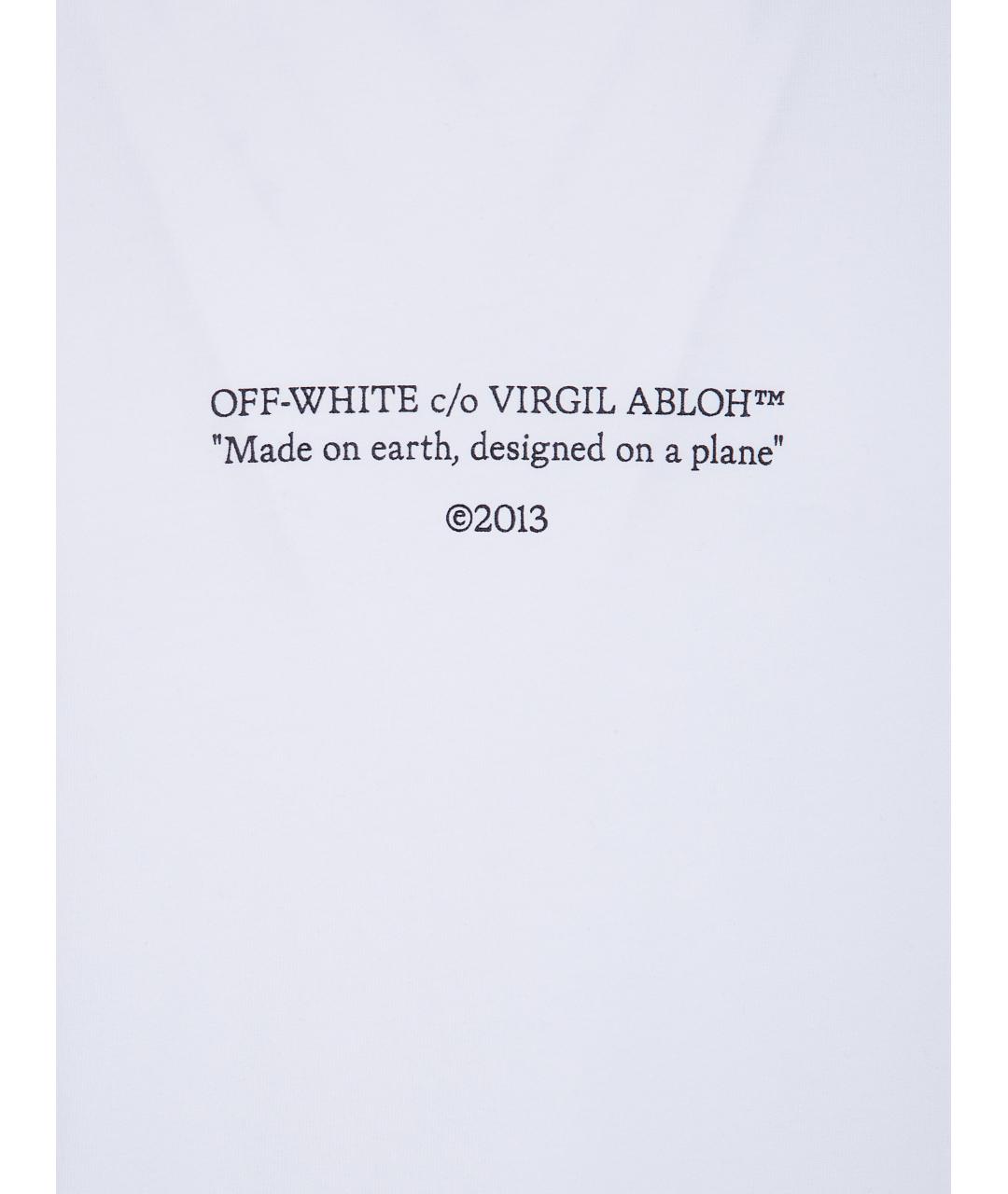 OFF-WHITE Белая хлопковая футболка, фото 3