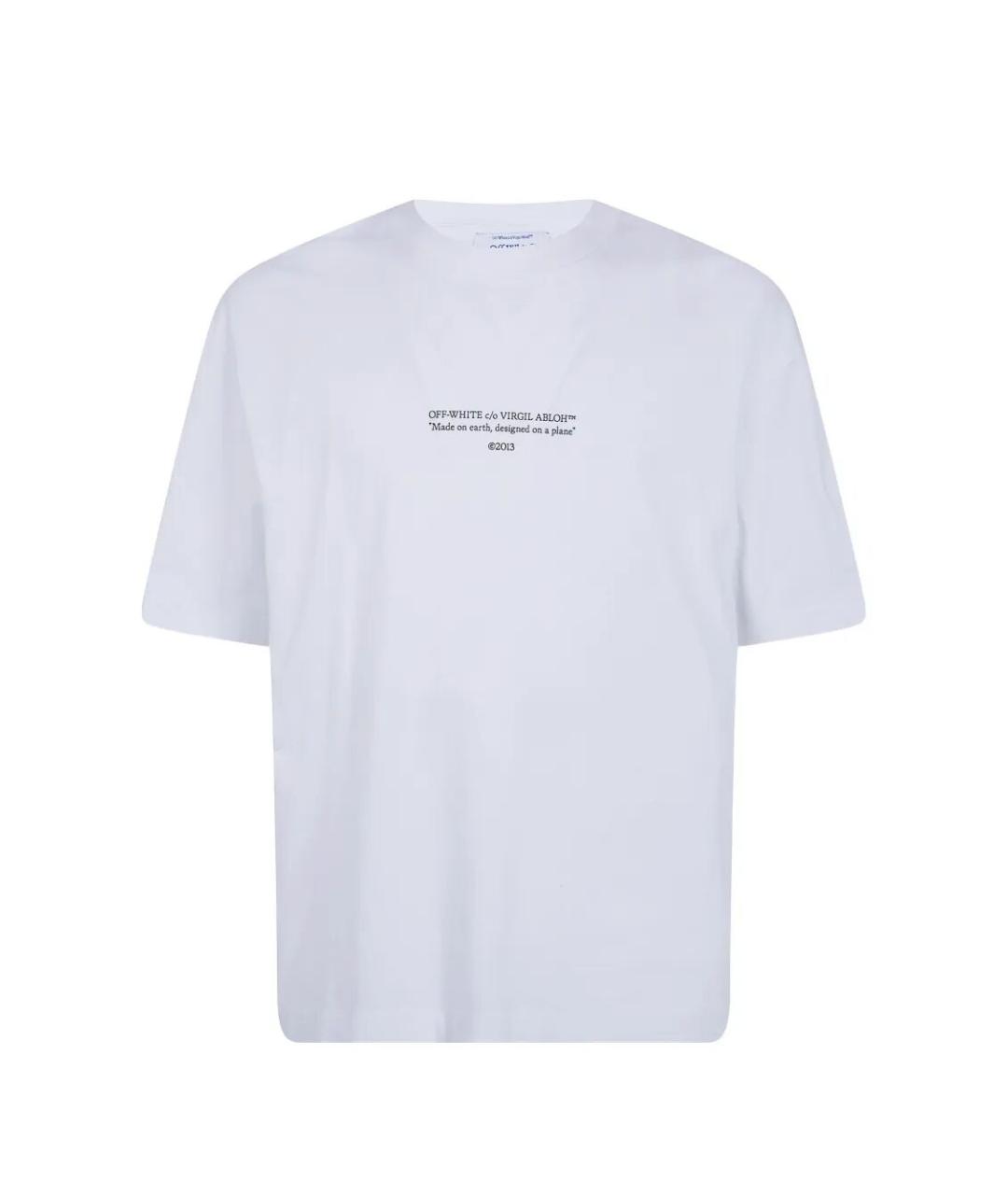 OFF-WHITE Белая хлопковая футболка, фото 4
