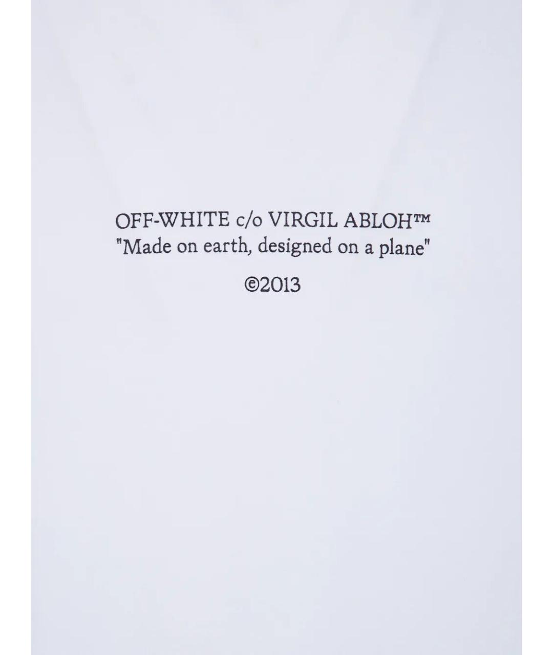 OFF-WHITE Белая хлопковая футболка, фото 5