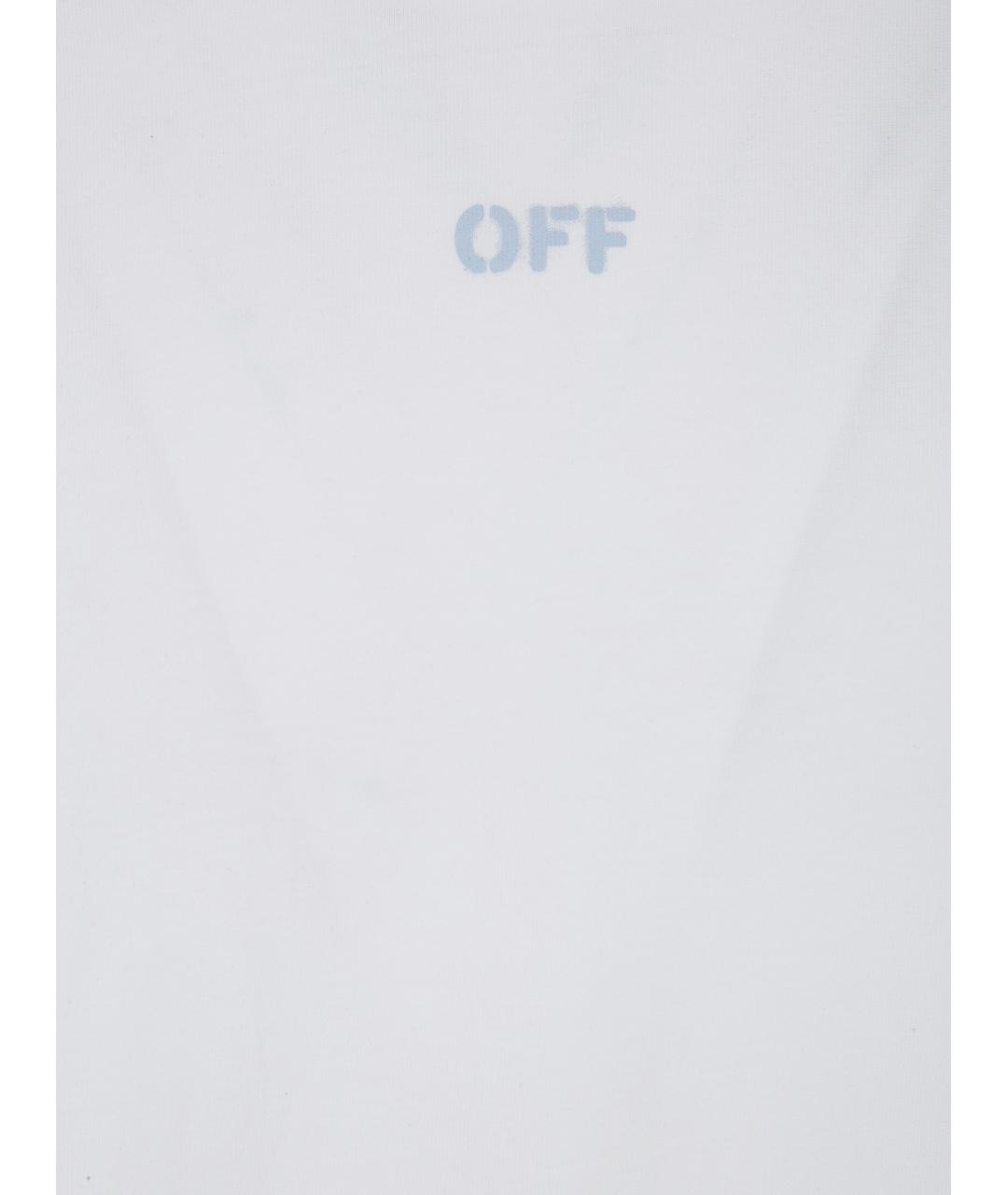 OFF-WHITE Белая хлопковая футболка, фото 5