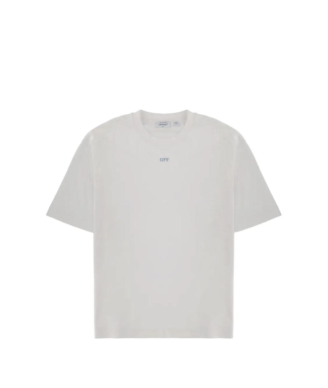 OFF-WHITE Белая хлопковая футболка, фото 1