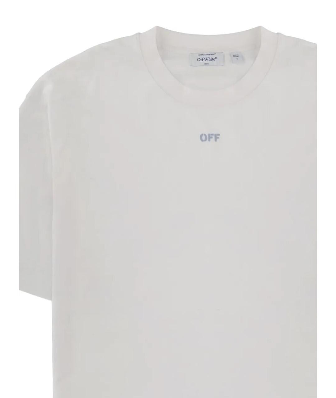 OFF-WHITE Белая хлопковая футболка, фото 2