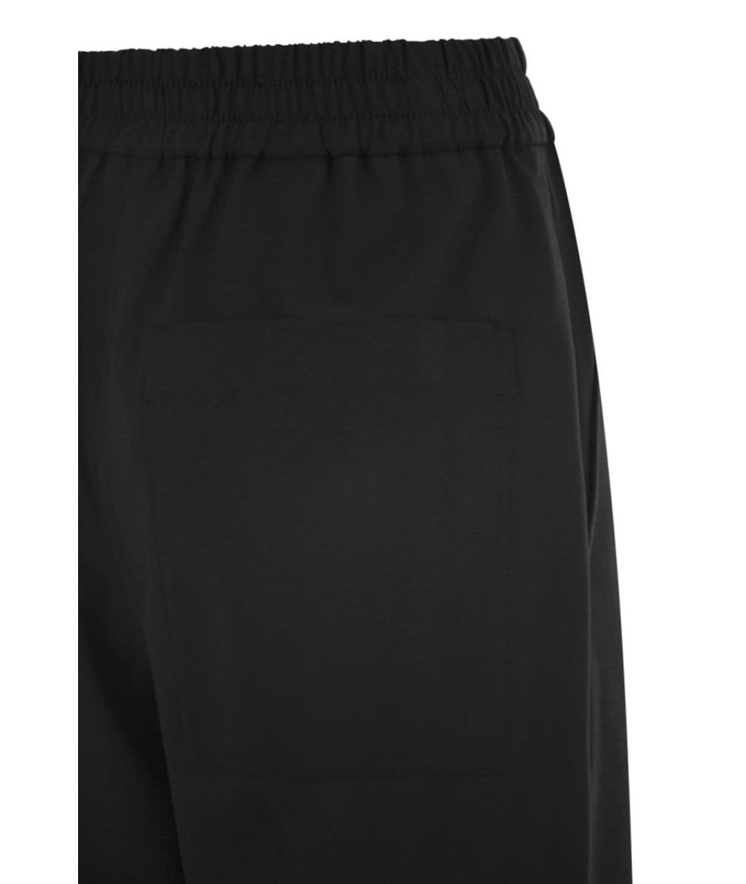 BRUNELLO CUCINELLI Черные шерстяные прямые брюки, фото 4