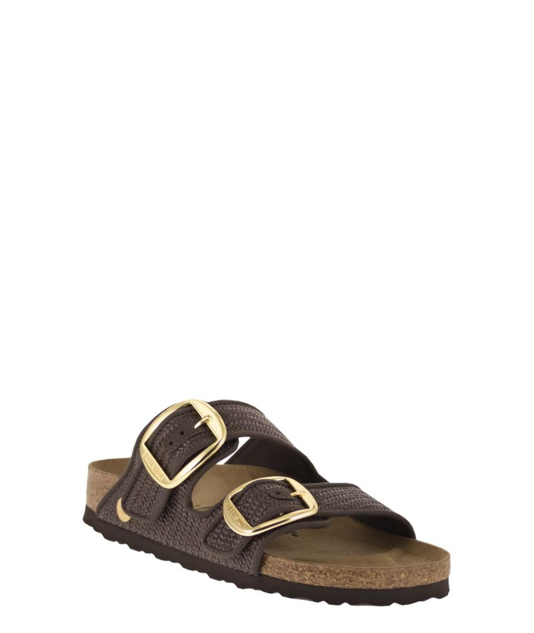 BIRKENSTOCK Коричневые кожаные сандалии, фото 2
