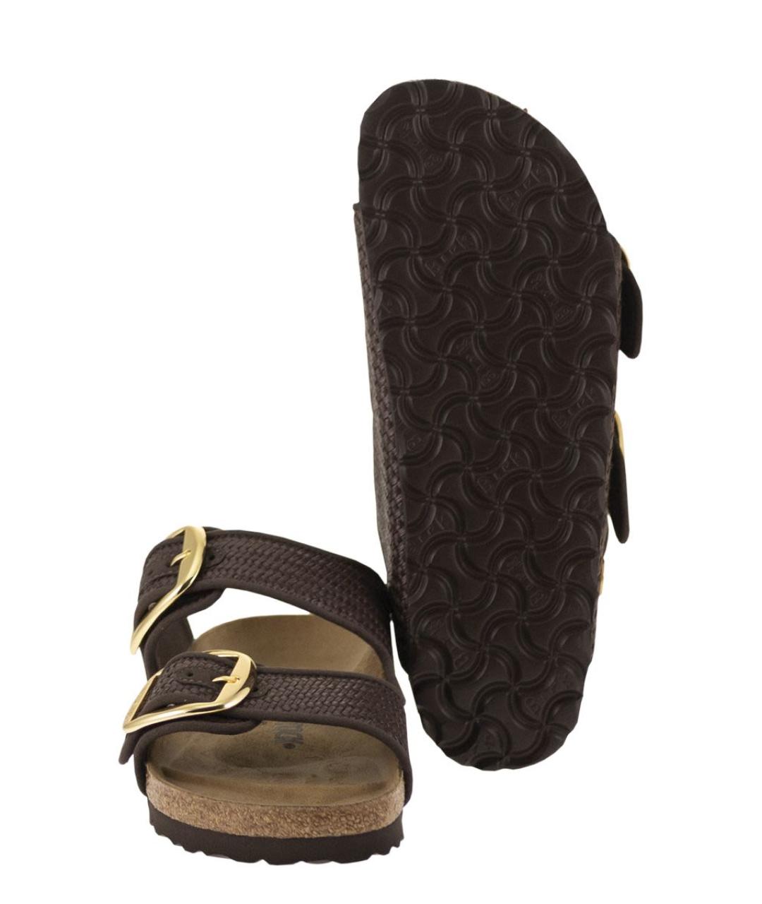 BIRKENSTOCK Коричневые кожаные сандалии, фото 4
