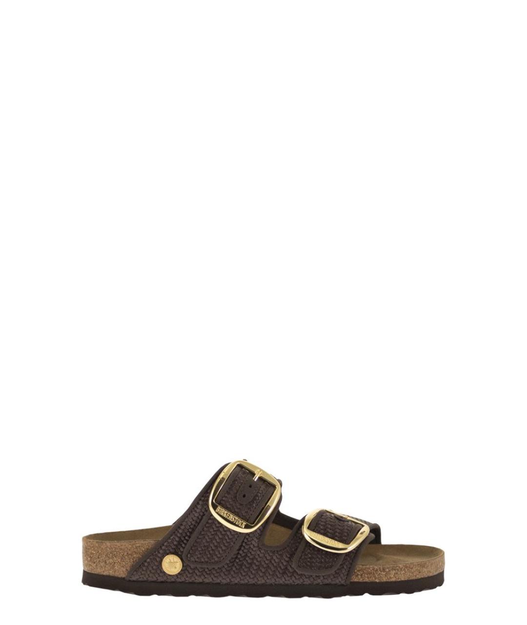 BIRKENSTOCK Коричневые кожаные сандалии, фото 1