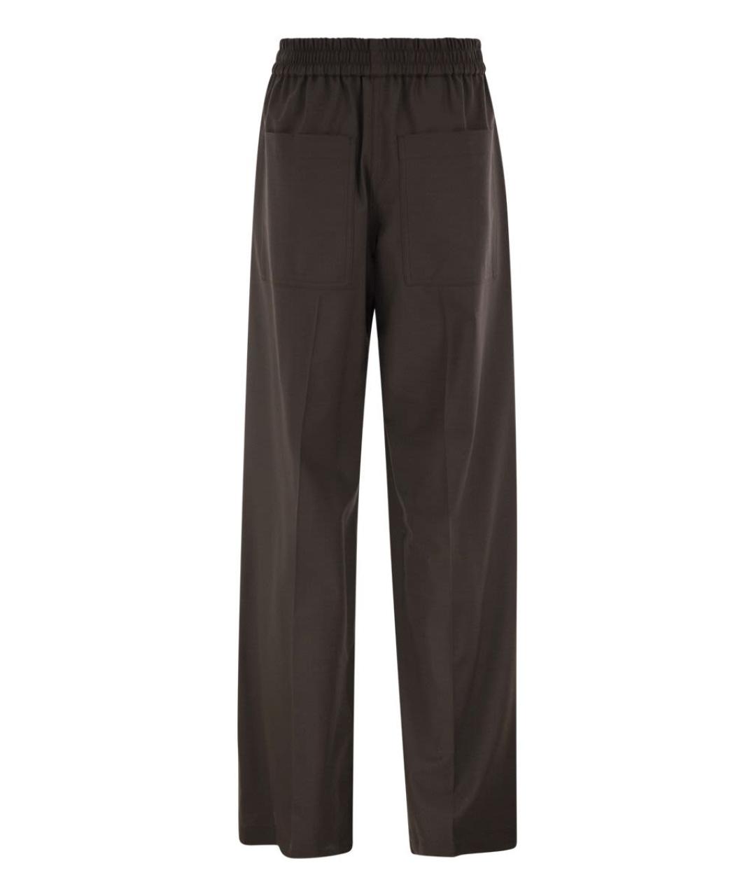 BRUNELLO CUCINELLI Коричневые шерстяные прямые брюки, фото 2