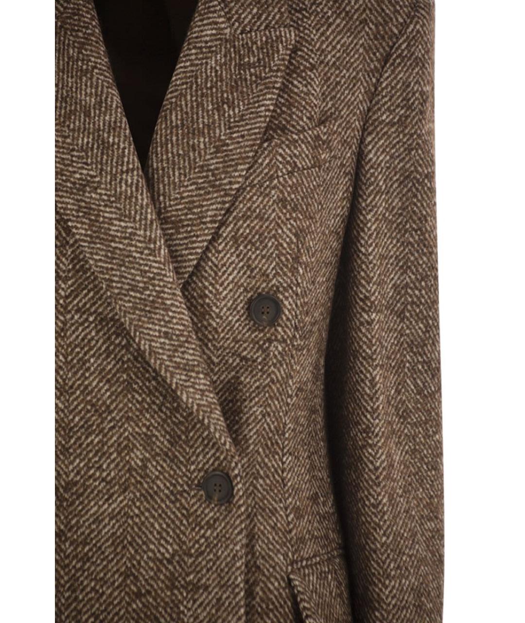 BRUNELLO CUCINELLI Коричневое шерстяное пальто, фото 4