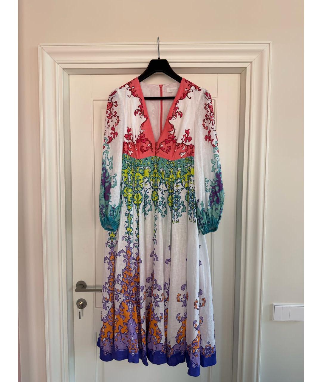 ZIMMERMANN Белое льняное повседневное платье, фото 5