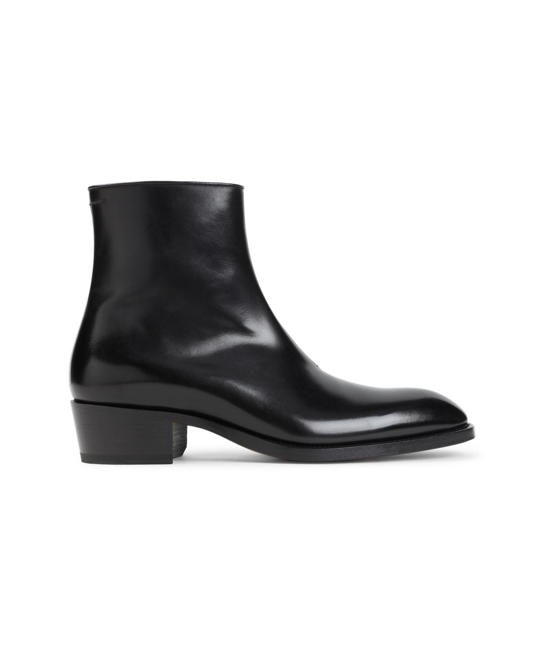 TOM FORD Черные кожаные высокие ботинки, фото 1