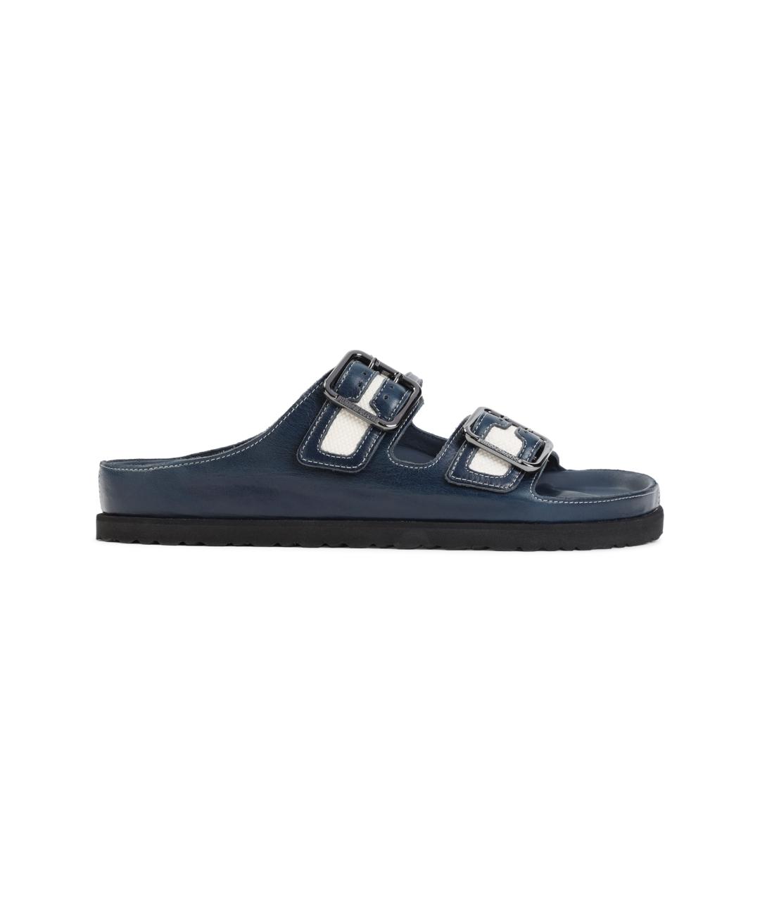 BIRKENSTOCK Синие кожаные сандалии, фото 1