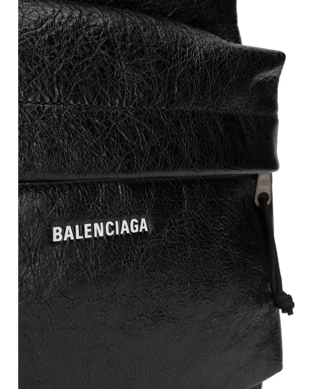 BALENCIAGA Черный кожаный рюкзак, фото 4
