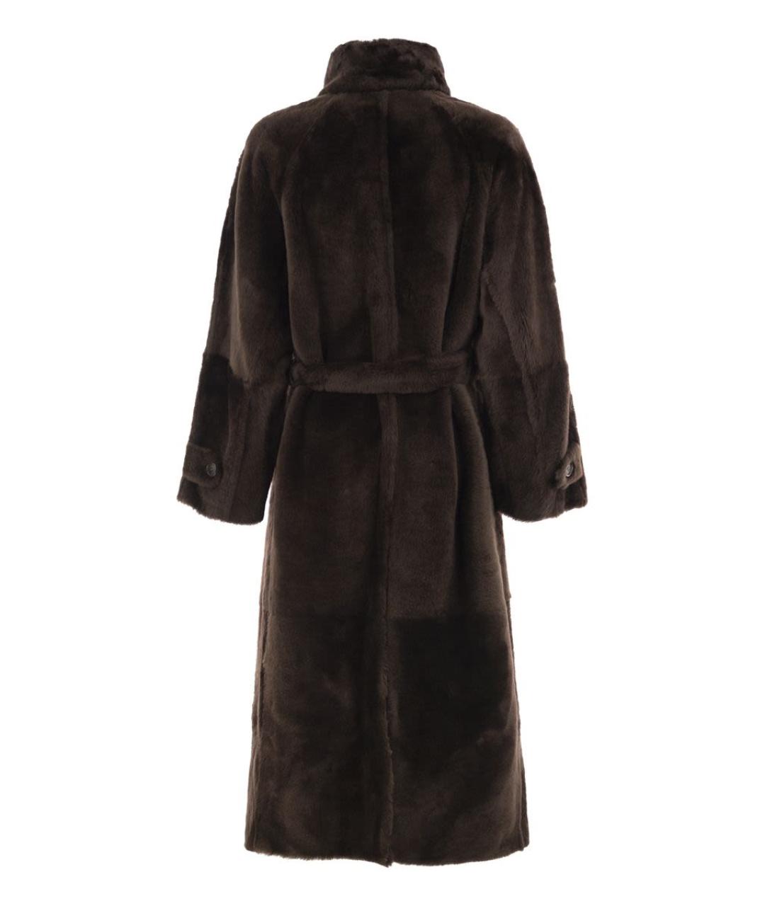 BRUNELLO CUCINELLI Коричневая меховая шуба, фото 2