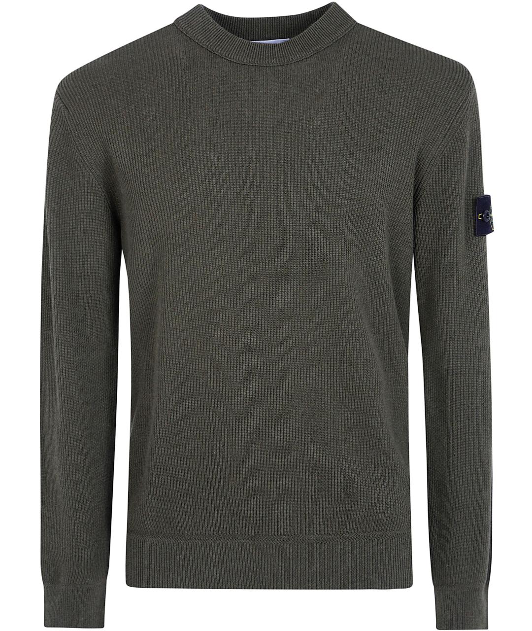 STONE ISLAND Зеленый хлопковый джемпер / свитер, фото 1