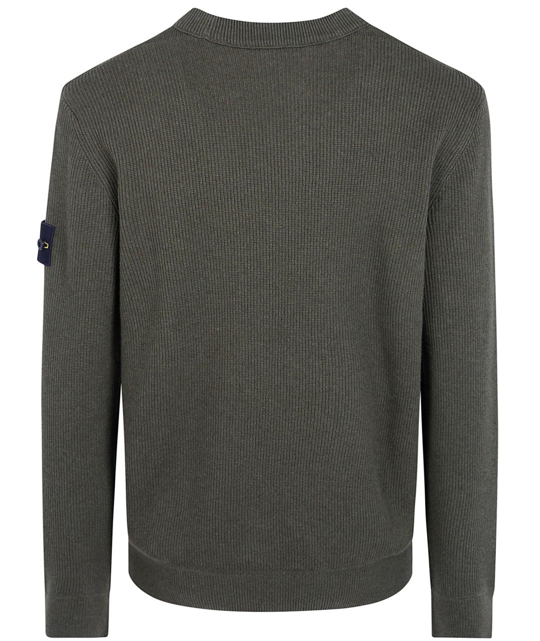 STONE ISLAND Зеленый хлопковый джемпер / свитер, фото 2