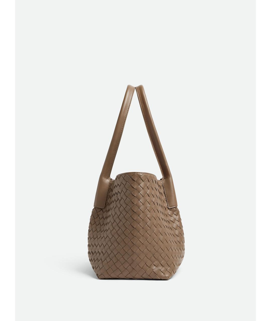 BOTTEGA VENETA Коричневая кожаная сумка тоут, фото 3