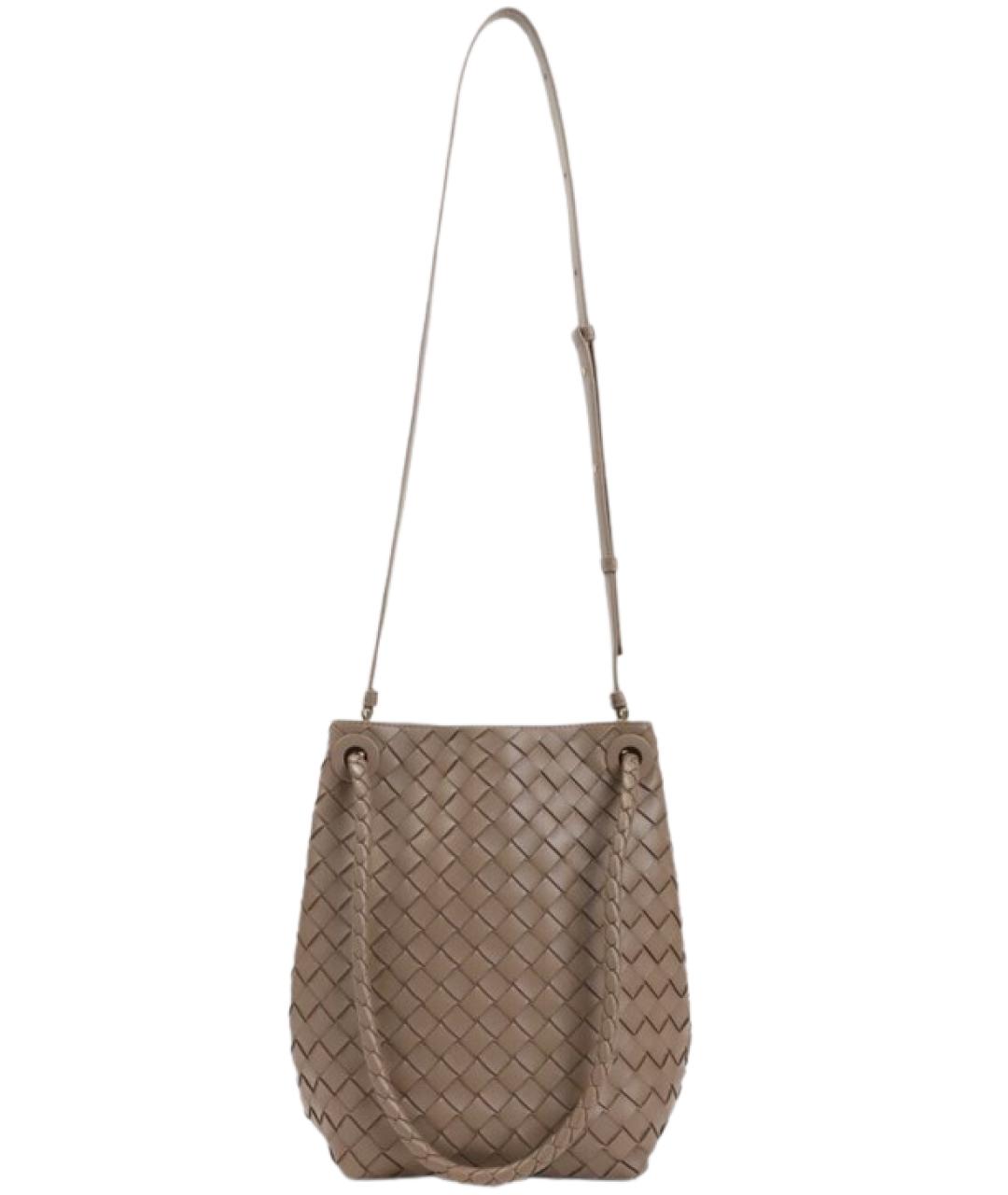 BOTTEGA VENETA Коричневая кожаная сумка через плечо, фото 2