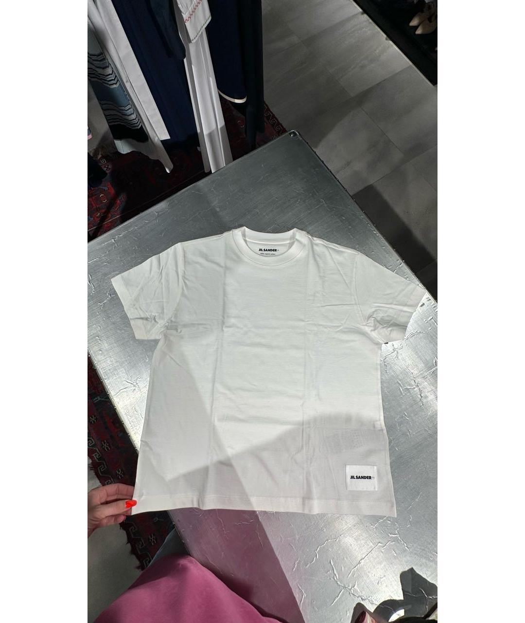 JIL SANDER Белая хлопковая футболка, фото 3