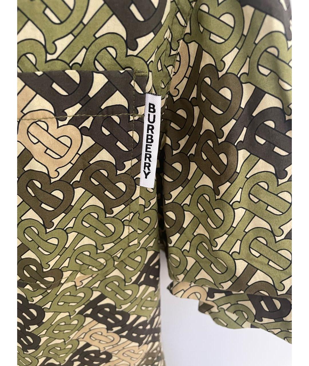 BURBERRY Хаки хлопковое повседневное платье, фото 4