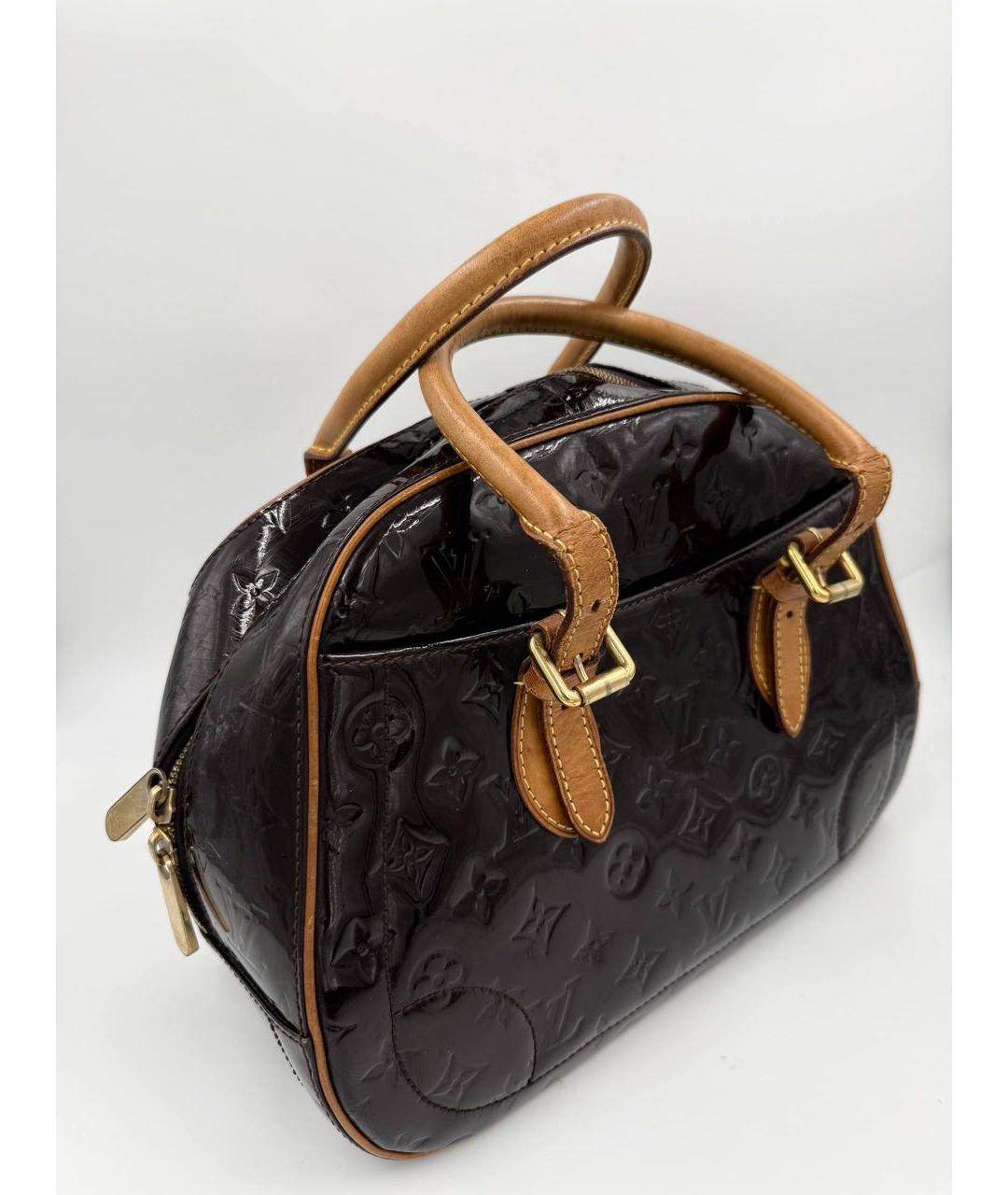 LOUIS VUITTON Коричневая сумка с короткими ручками из лакированной кожи, фото 2