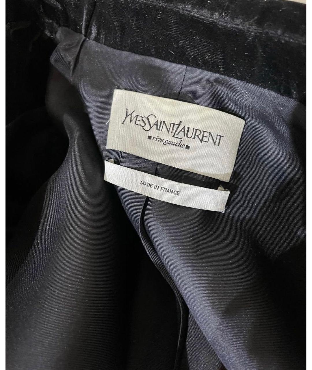 SAINT LAURENT Черный бархатный костюм с брюками, фото 3
