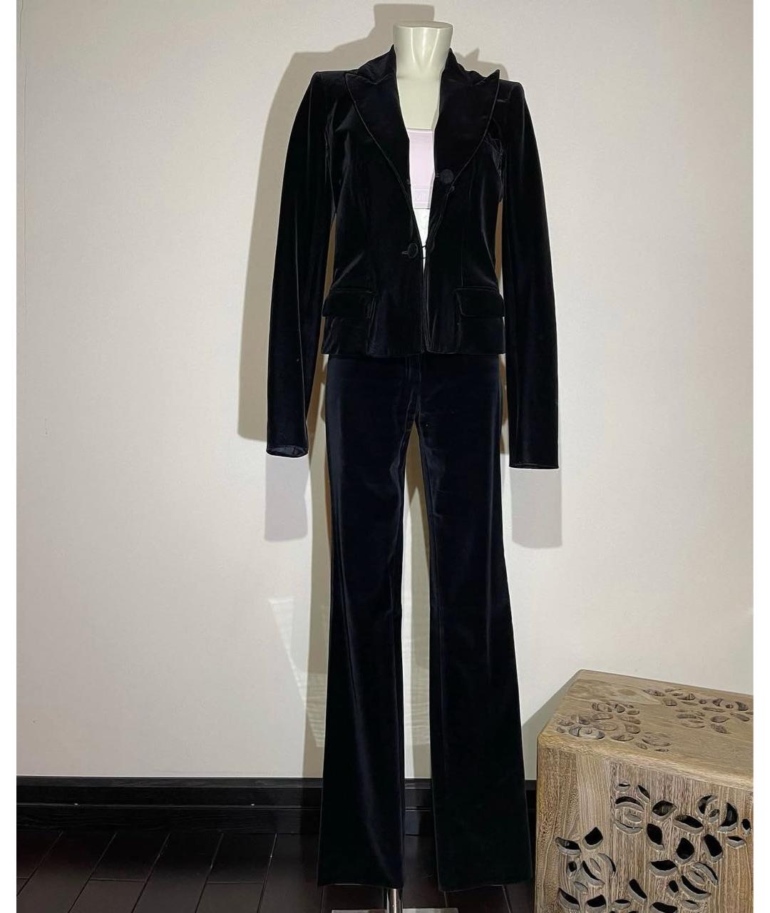 SAINT LAURENT Черный бархатный костюм с брюками, фото 9