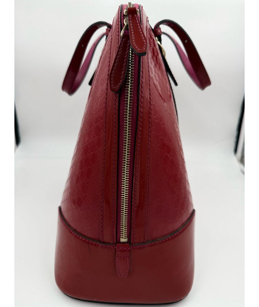 GUCCI Красная кожаная сумка с короткими ручками, фото 3