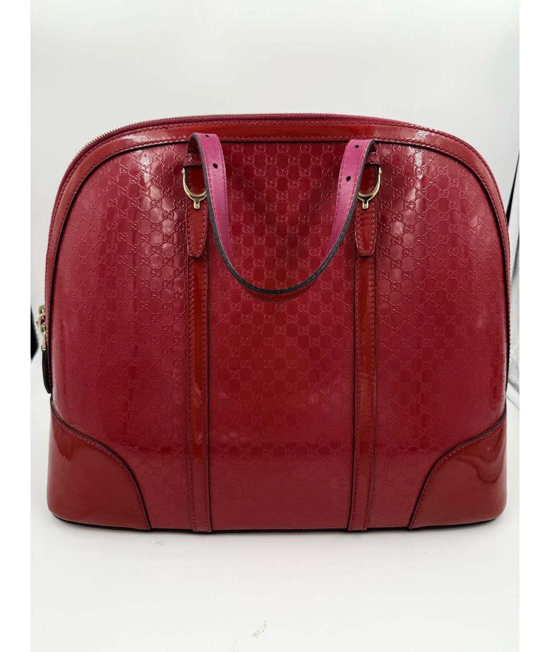 GUCCI Красная кожаная сумка с короткими ручками, фото 9