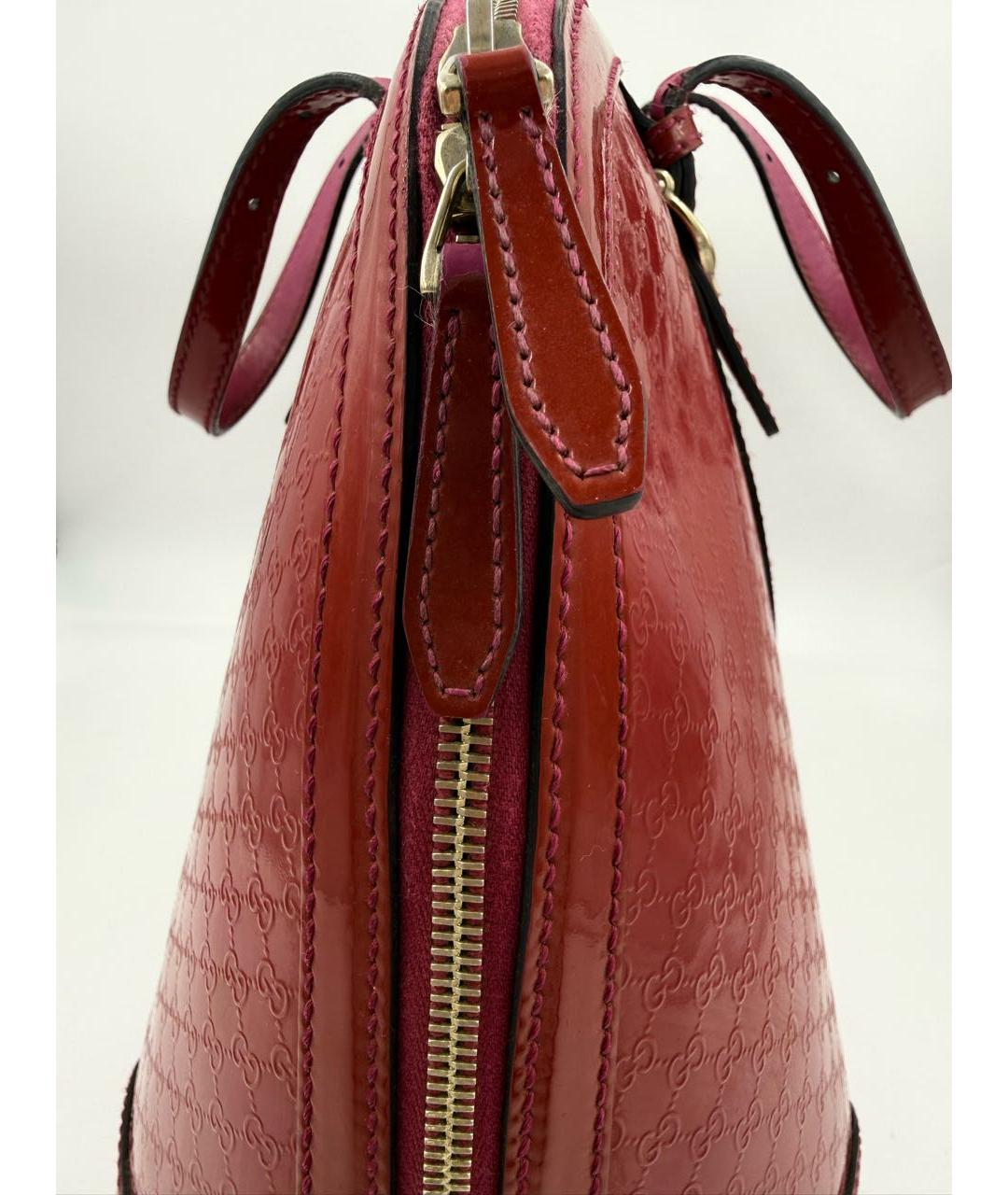 GUCCI Красная кожаная сумка с короткими ручками, фото 4