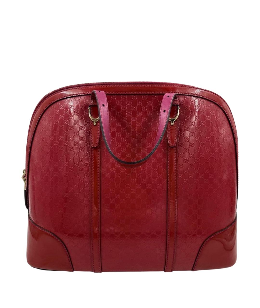 GUCCI Красная кожаная сумка с короткими ручками, фото 1