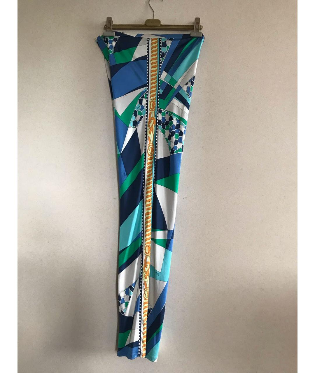 EMILIO PUCCI Мульти шелковые прямые брюки, фото 3